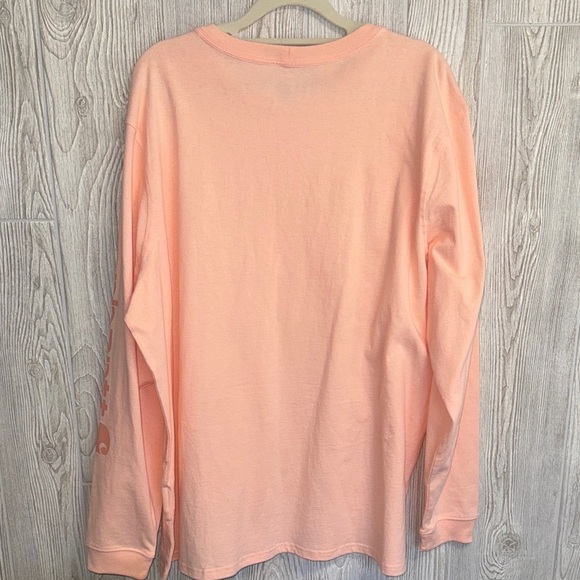 Carhartt Light Colored Peach- Melon colored Long Sleeve Shirt - Picture 5 of 5